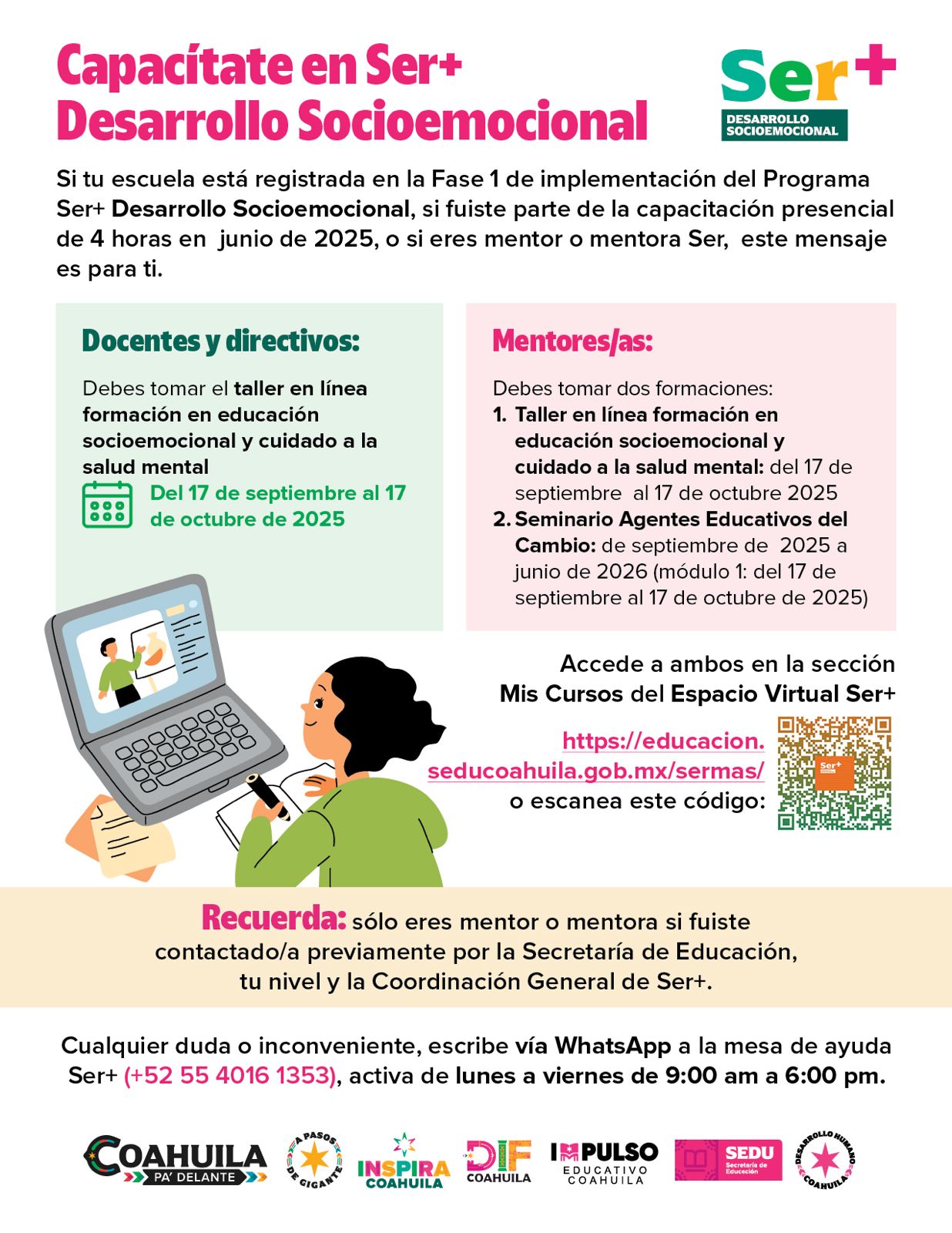Infografías del programa SER+ Desarrollo Socioemocional